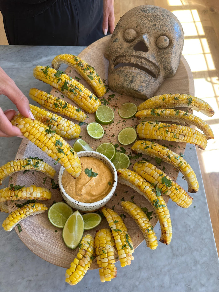 Corn Ribs with Smokey Sunflower Dip