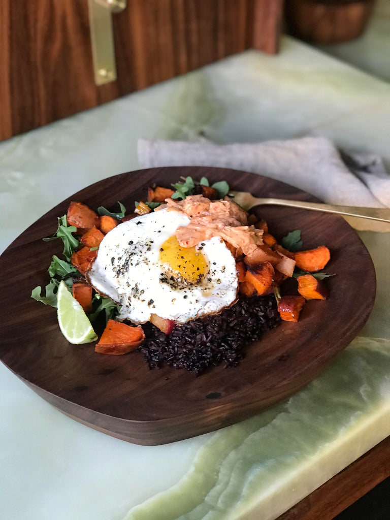 Gochujang Veggies with Midnight Grains & Kimchi Mayo